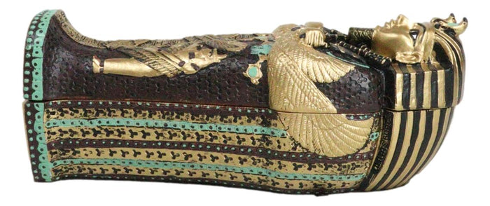 Ebros Gift Egyptian King Tutankhamun Pharaoh Sarcophagus Coffin With Mummy Figurine Set
