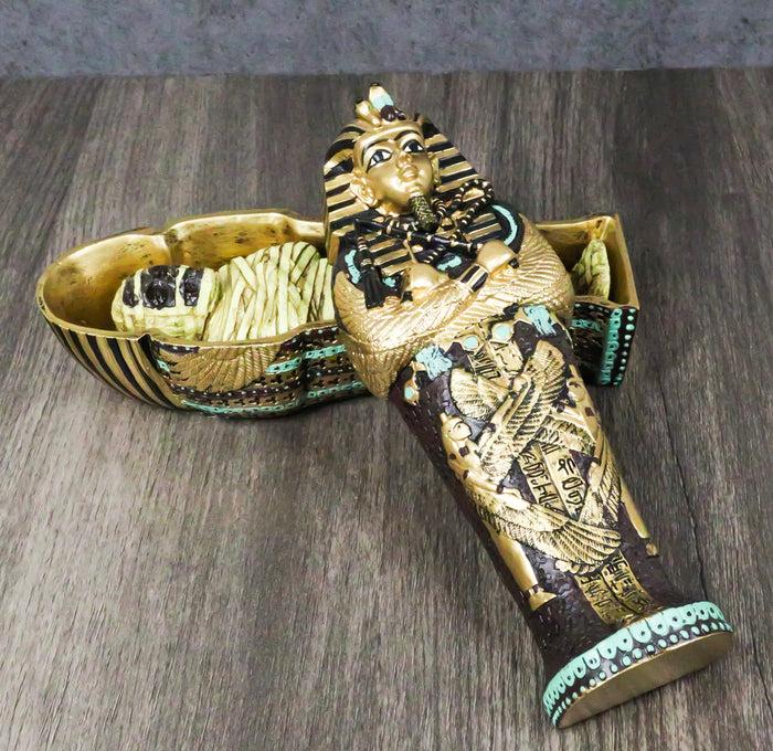 ebros gift Egyptian King Tutankhamun Pharaoh Sarcophagus Coffin With Mummy Figurine Set
