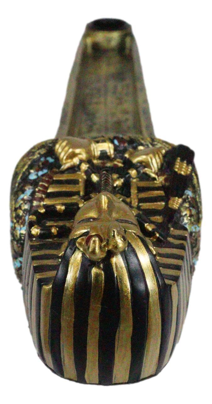 Ebros Gift Egyptian King Tutankhamun Sarcophagus Mummy Stick Incense Candle Holder Figurine