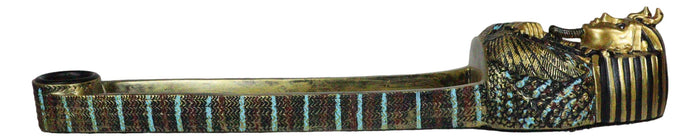 Ebros Gift Egyptian King Tutankhamun Sarcophagus Mummy Stick Incense Candle Holder Figurine