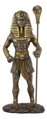 ebros gift Egyptian Pharaoh King Tut With Cobra Sceptre & Royal Nemes Statue Gods of Egypt