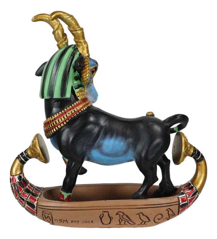 Ebros Gift Egyptian Ram Headed God Of Water And Procreation Khnum On Solar Boat Figurine