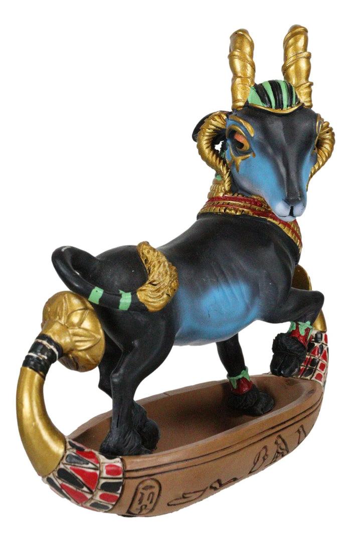Ebros Gift Egyptian Ram Headed God Of Water And Procreation Khnum On Solar Boat Figurine