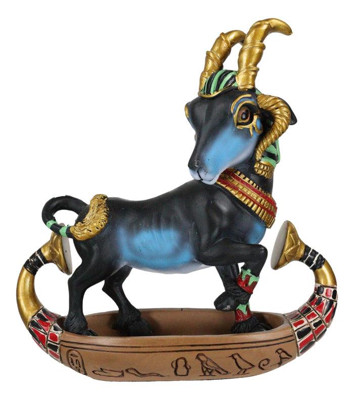 Ebros Gift Egyptian Ram Headed God Of Water And Procreation Khnum On Solar Boat Figurine