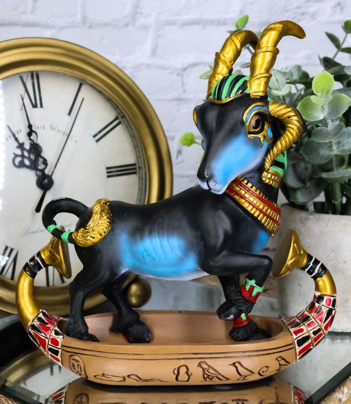 ebros gift Egyptian Ram Headed God of Water And Procreation Khnum On Solar Boat Figurine