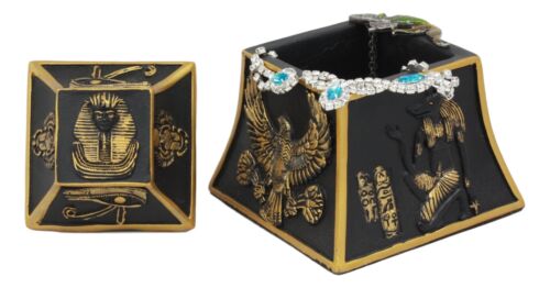Ebros Gift Egyptian Scarab Eye Of Horus Falcon Anubis Gods Of Egypt Jewelry Trinket Box