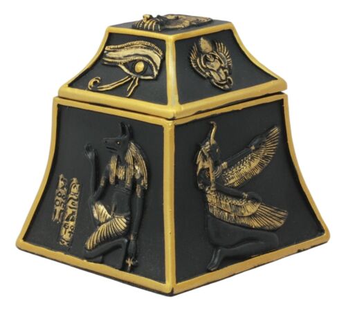 Ebros Gift Egyptian Scarab Eye Of Horus Falcon Anubis Gods Of Egypt Jewelry Trinket Box