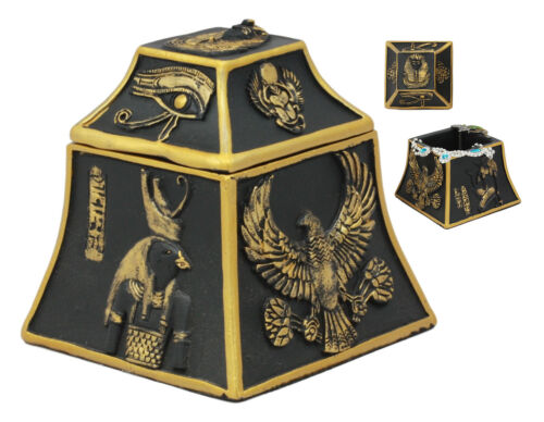 ebros gift Egyptian Scarab Eye of Horus Falcon Anubis Gods Of Egypt Jewelry Trinket Box