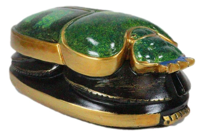 Ebros Gift Egyptian Scarab Oracle Amulet 4" Long Symbol Of Rebirth Green Scarab Figurine