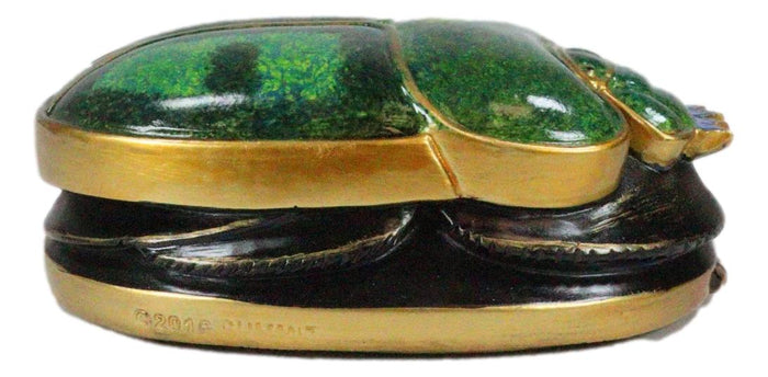 Ebros Gift Egyptian Scarab Oracle Amulet 4" Long Symbol Of Rebirth Green Scarab Figurine