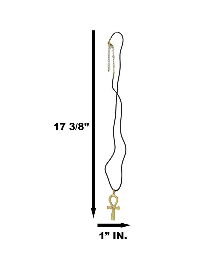 Ebros Gift Egyptian Solar Ra Ankh Key Pendant Medallion Pewter Necklace Accessory Jewelry