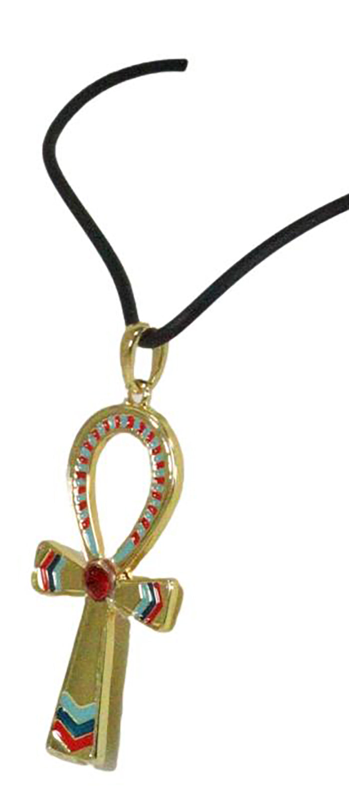 Ebros Gift Egyptian Solar Ra Ankh Key Pendant Medallion Pewter Necklace Accessory Jewelry