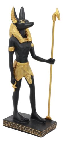 Ebros Gift Egyptian Standing Anubis Holding Staff Statue God Of Afterlife Mummification