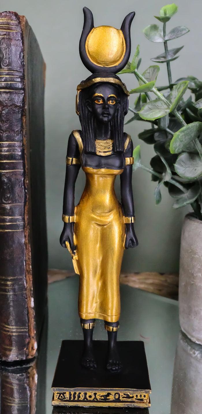 ebros gift Egyptian Standing Goddess Of Magic And Healing Ra Isis With Sun Disc Figurine