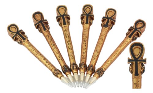 ebros gift Egyptian Symbol Of Life Ankh Cross Ballpoint Pen Set Of 6 Figural Gods Of Egypt
