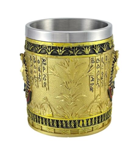 Ebros Gift Egyptian Theme Pharaoh King Tut And Goddess Isis Coffee Cup Mug Beer Tankard Set