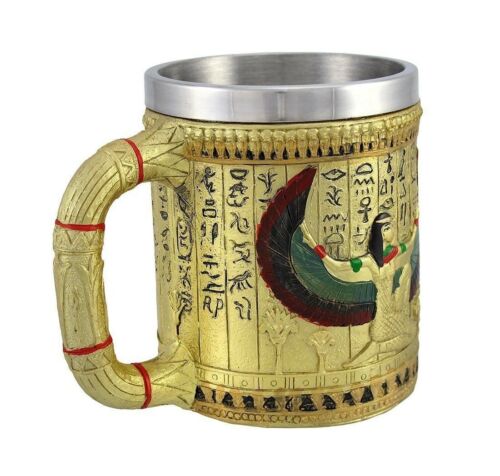 Ebros Gift Egyptian Theme Pharaoh King Tut And Goddess Isis Coffee Cup Mug Beer Tankard Set