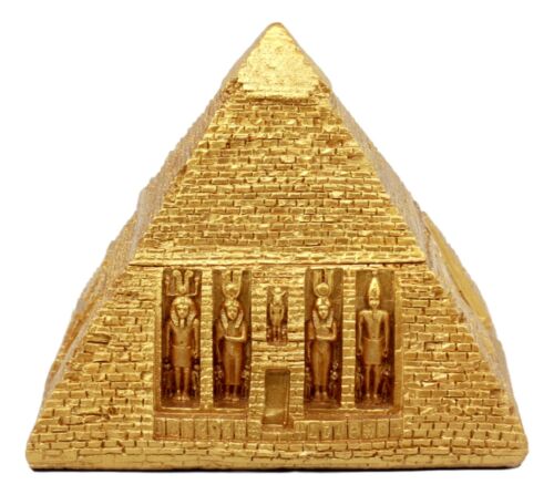 Ebros Gift Egyptian Tomb Golden Pyramid Of Deities Gods Jewelry Ornament Box Figurine