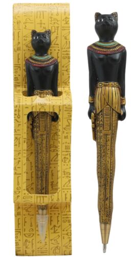 ebros gift Egyptian Ubasti Temple of Bast Bastet Cat Ballpoint Pen Set of 2 Gods Of Egypt