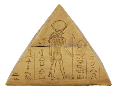 Ebros Gift Egyptian Wonder Pyramid Hinged Jewelry Box Figurine Decorative Trinket Storage