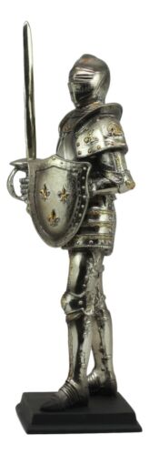 Ebros Gift Electroplated Medieval Knight Suit Of Armor Swordsman Statue With Base 16"Tall