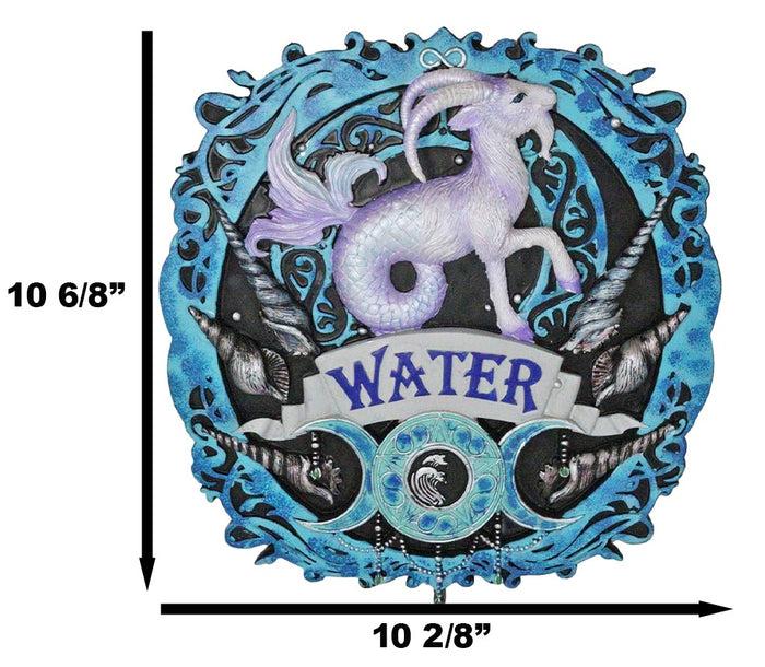 Ebros Gift Elemental Water Nation Capricorn Ram Dragon Triple Moon Symbol Wall Decor