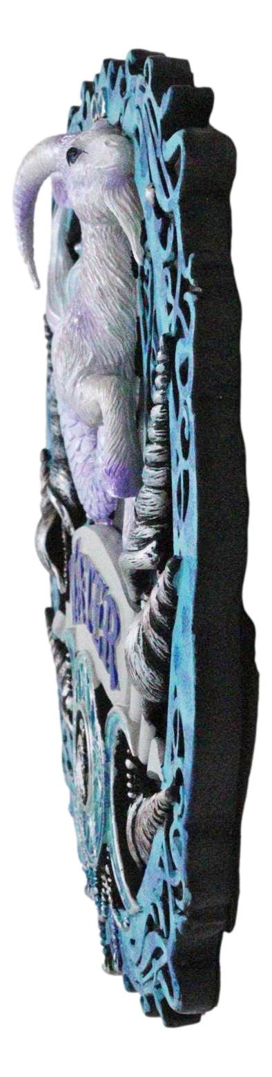 Ebros Gift Elemental Water Nation Capricorn Ram Dragon Triple Moon Symbol Wall Decor