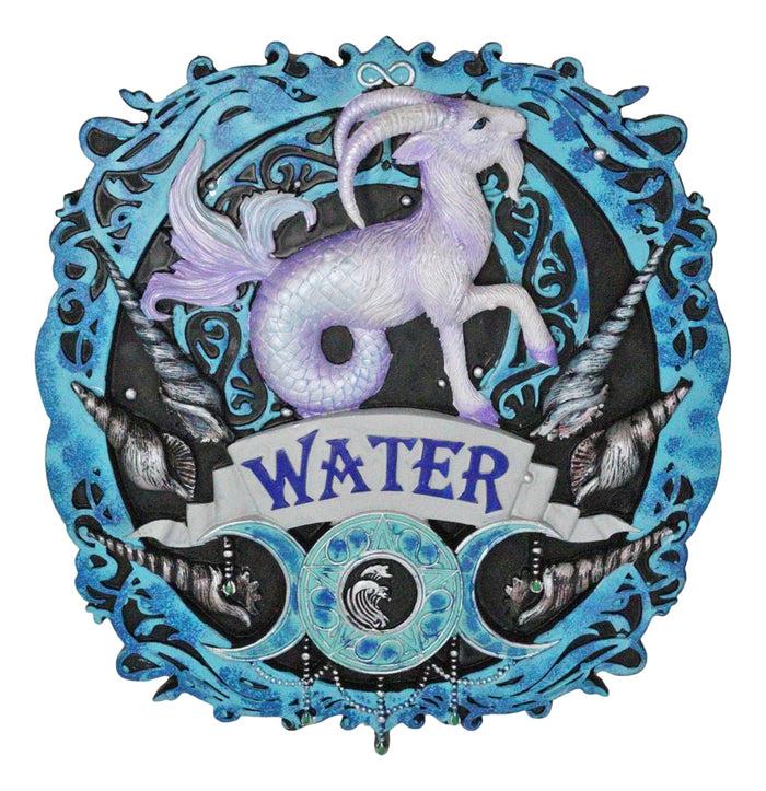 ebros gift Elemental Water Nation Capricorn Ram Dragon Triple Moon Symbol Wall Decor