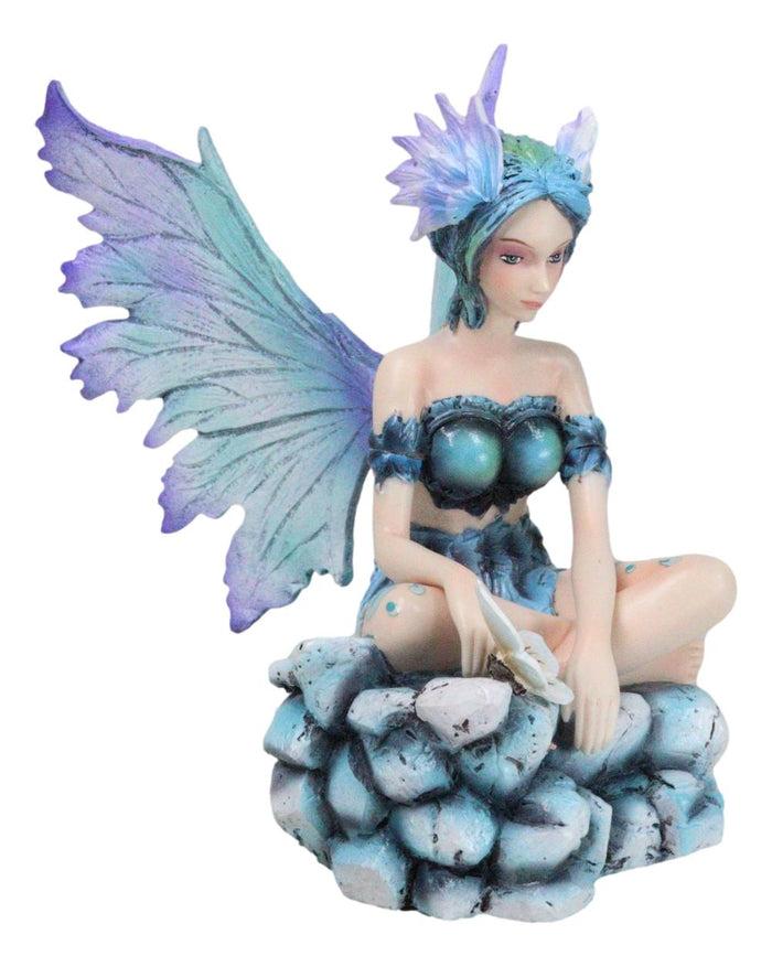 Ebros Gift Elf Pixie Water Elemental Fairy In Emerald Iridescent Dress Fantasy Figurine