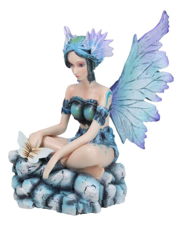 Ebros Gift Elf Pixie Water Elemental Fairy In Emerald Iridescent Dress Fantasy Figurine