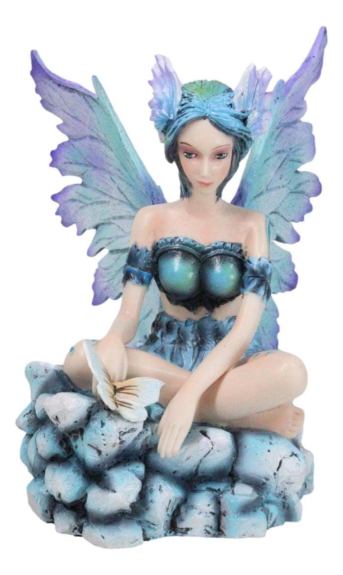 ebros gift Elf Pixie Water Elemental Fairy in Emerald Iridescent Dress Fantasy Figurine