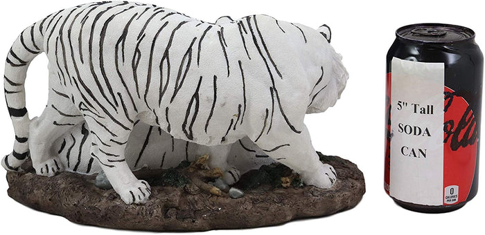 Ebros Gift Embracing Siberian Bengal White Tiger Couple Family Statue Forest Tigers Decor