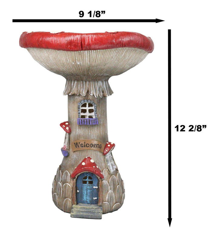 Ebros Gift Enchanted Fairy Garden Cottage Inverted Toadstool Mushroom LED House Figurine