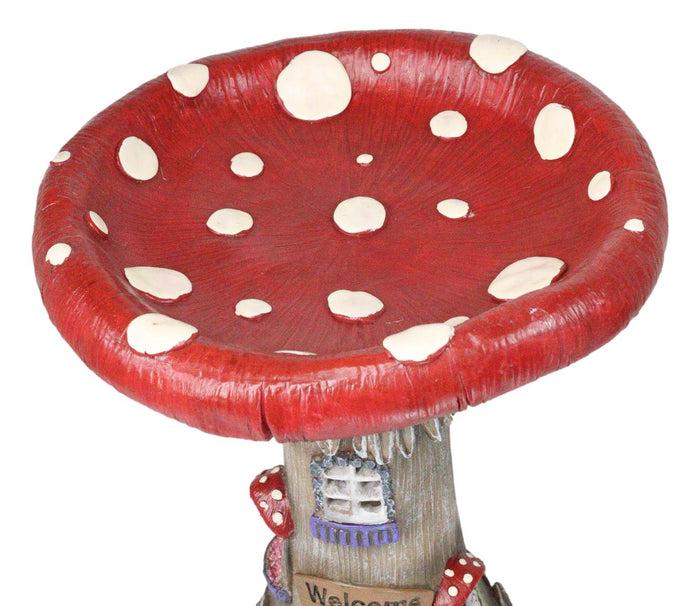 Ebros Gift Enchanted Fairy Garden Cottage Inverted Toadstool Mushroom LED House Figurine