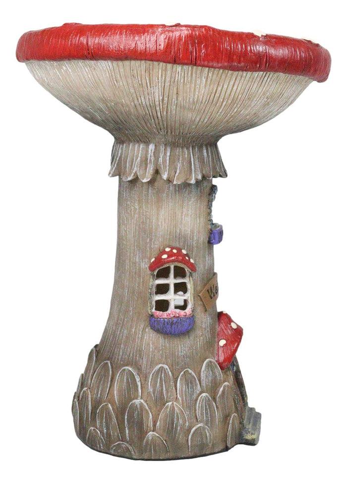 Ebros Gift Enchanted Fairy Garden Cottage Inverted Toadstool Mushroom LED House Figurine