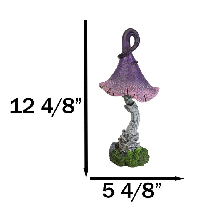 Ebros Gift Enchanted Fairy Garden Giant Purple Crooked Toadstool Mushroom Figurine 12"H