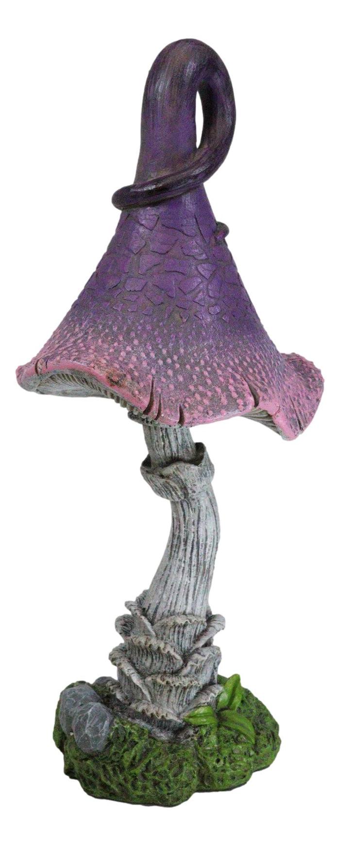 Ebros Gift Enchanted Fairy Garden Giant Purple Crooked Toadstool Mushroom Figurine 12"H