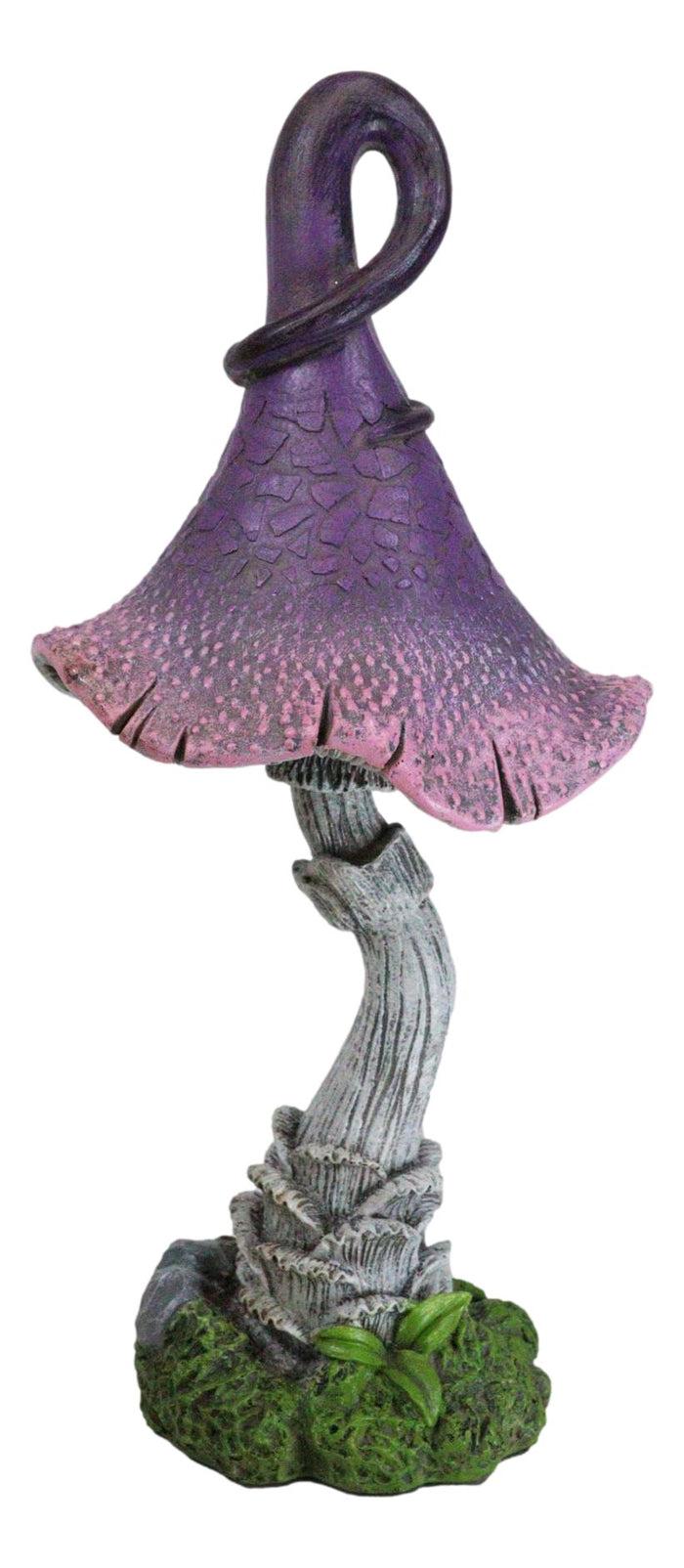 ebros gift Enchanted Fairy Garden Giant Purple Crooked Toadstool Mushroom Figurine 12"H