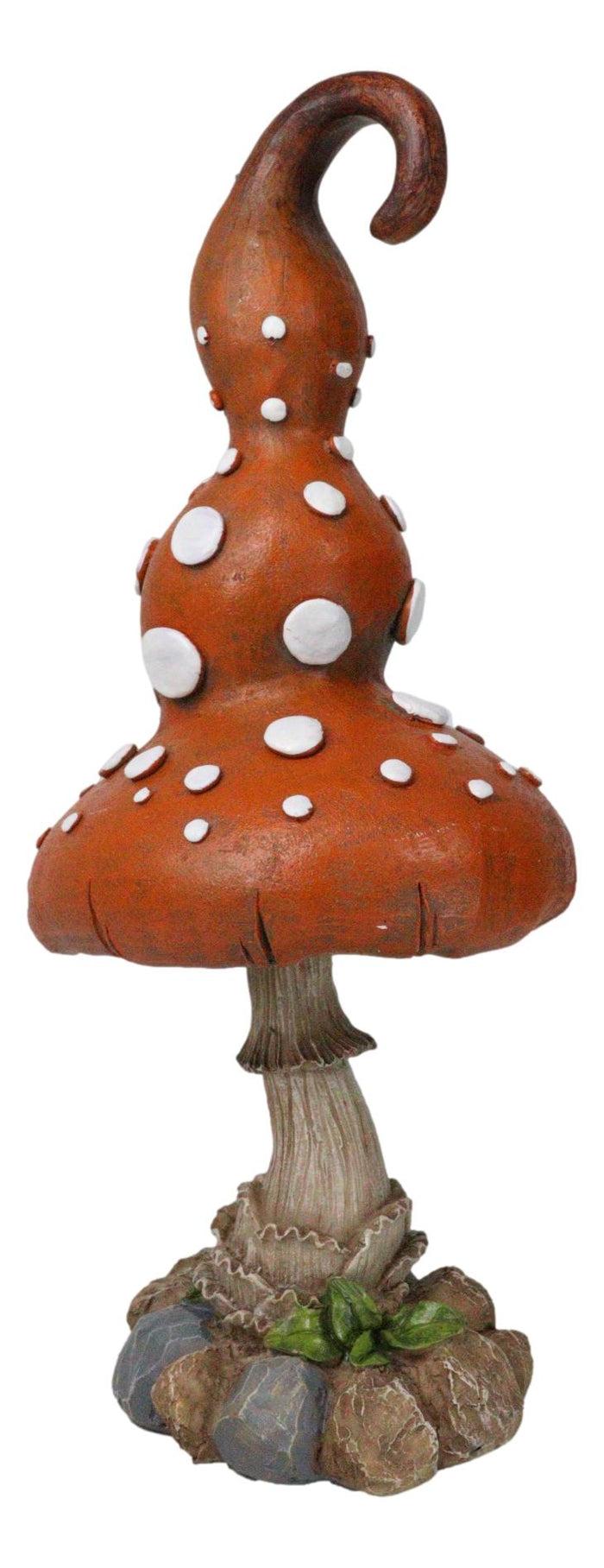 Ebros Gift Enchanted Fairy Garden Giant White Spotted Toadstool Mushroom Figurine 13" H