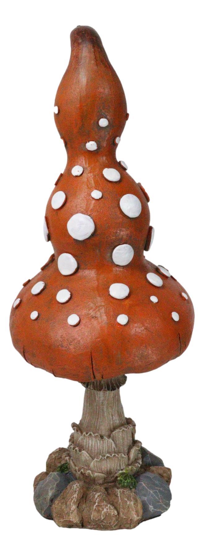 Ebros Gift Enchanted Fairy Garden Giant White Spotted Toadstool Mushroom Figurine 13" H
