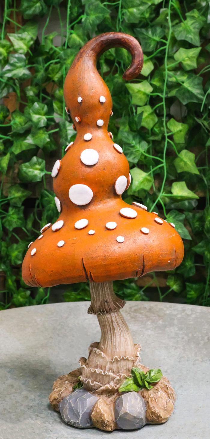 ebros gift Enchanted Fairy Garden Giant White Spotted Toadstool Mushroom Figurine 13" H