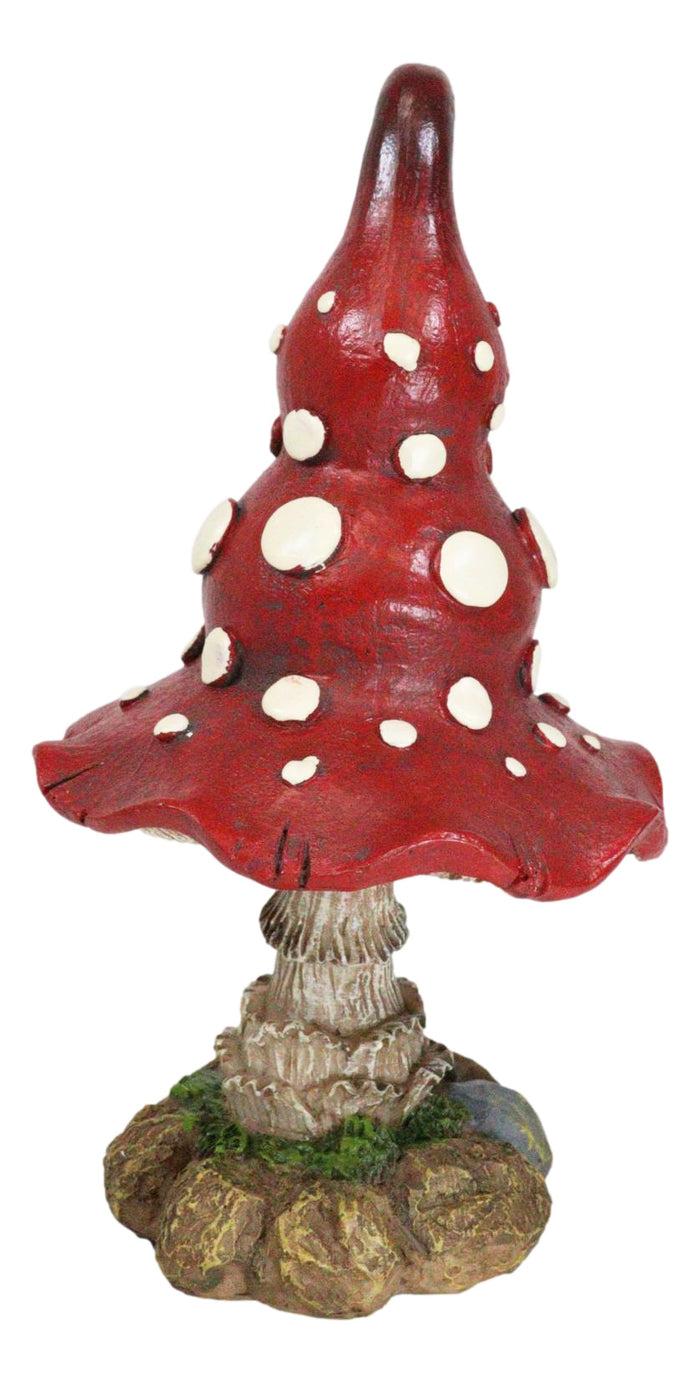 Ebros Gift Enchanted Fairy Garden Red White Spotted Crooked Toadstool Mushroom Figurine 9"H