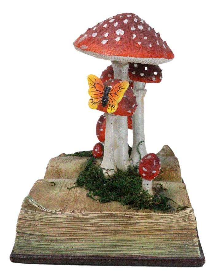 Ebros Gift Enchanted Fairy Garden Toadstool Mushrooms Sprouting From Spell Book Figurine
