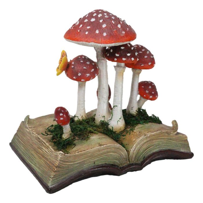 Ebros Gift Enchanted Fairy Garden Toadstool Mushrooms Sprouting From Spell Book Figurine