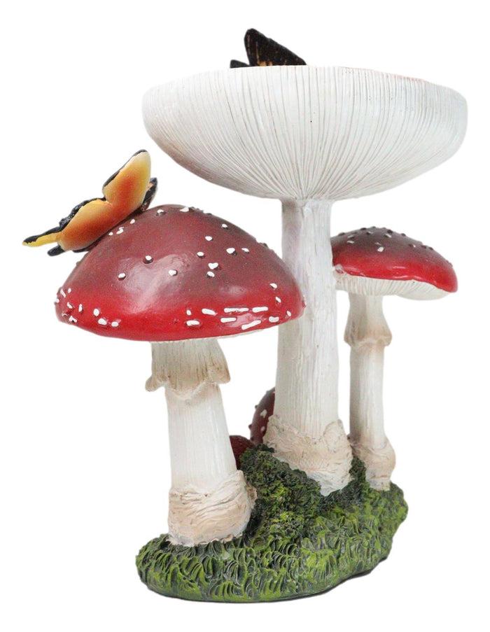 Ebros Gift Enchanted Fairy Garden Toadstool Mushrooms With Monarch Butterflies Figurine
