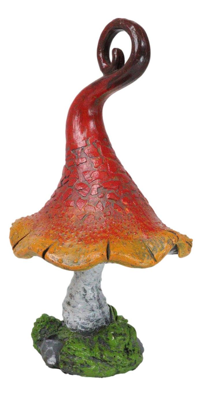 Ebros Gift Enchanted Fairy Garden Whimsical Forest Cottage Crooked Mushroom Figurine 9"H