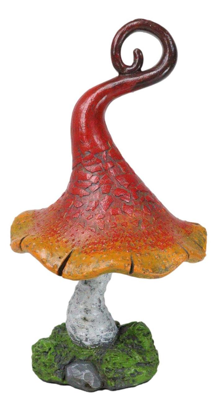 ebros gift Enchanted Fairy Garden Whimsical Forest Cottage Crooked Mushroom Figurine 9"H