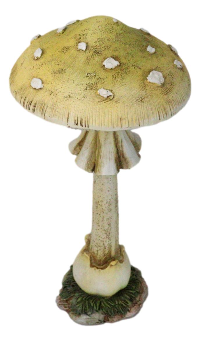 ebros gift Enchanted Fairy Garden Yellow Pillar Toadstool Mushroom Home Decor Figurine