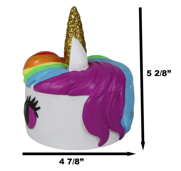 Ebros Gift Enchanted Fantasy Rainbow Unicorn Stargazer Trinket Decorative Jewelry Box Decor