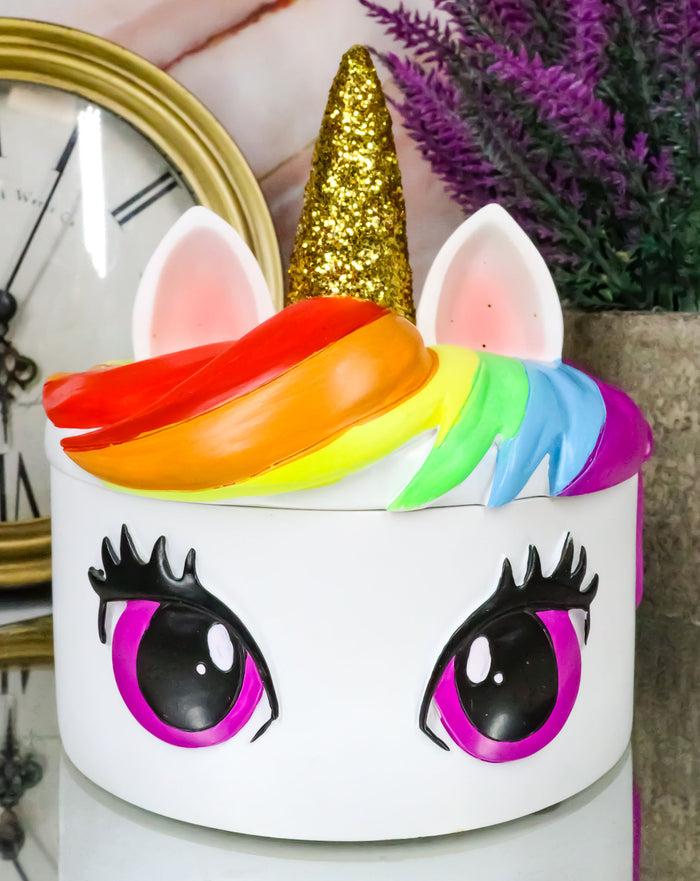 ebros gift Enchanted Fantasy Rainbow Unicorn Stargazer Trinket Decorative Jewelry Box Decor